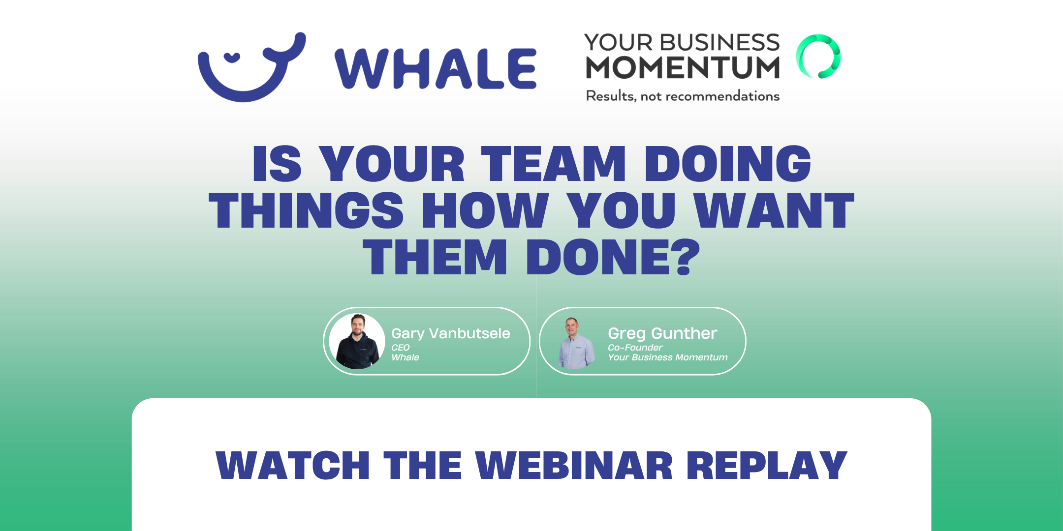 Business Webinar: Whale & Your Business Momentum