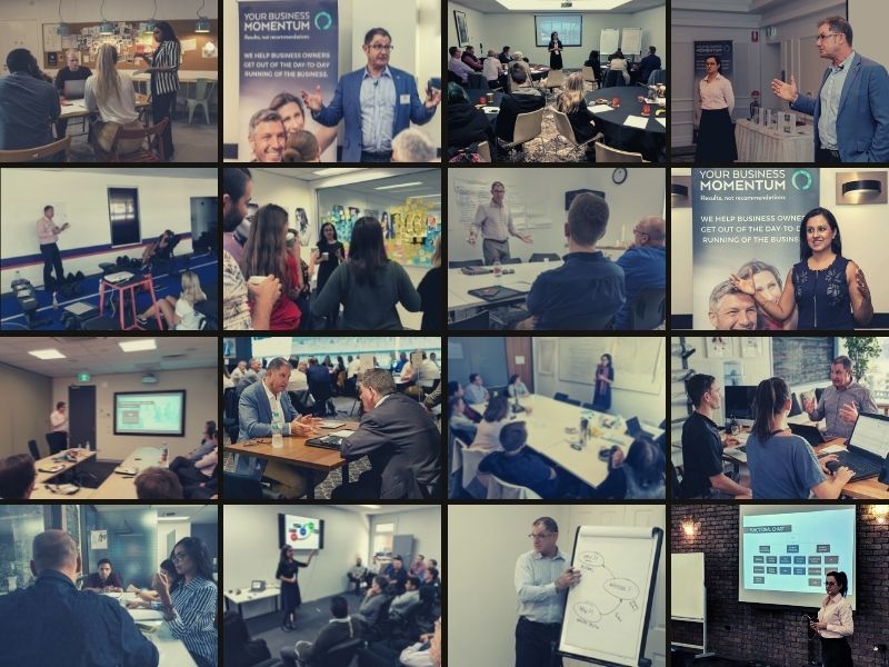 Your Business Momentum collage of workshops and training
