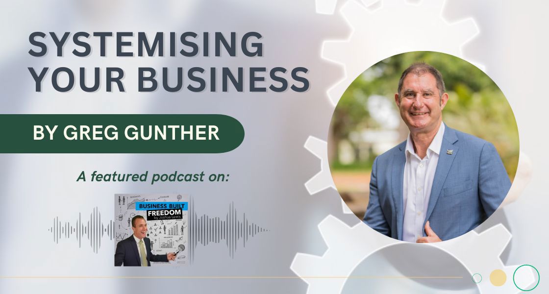 Bbusiness built freedom podcast cover featuring greg gunther